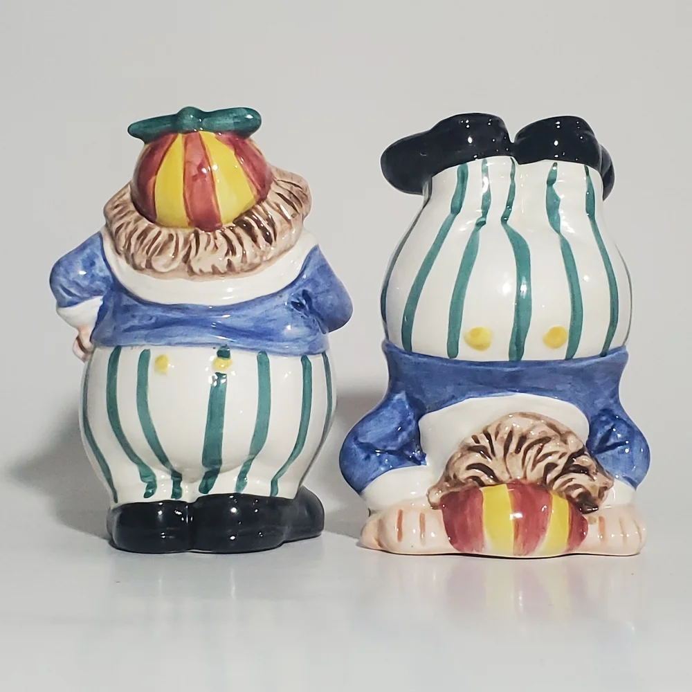 FITZ & FLOYD Tweedle Dee & Tweedle Dum Salt & Pepper Shakers from Wonderland '92